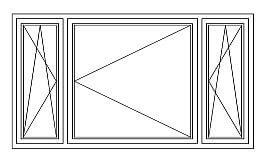 18 = Dreiflügeliges Fenster DK – D – DK