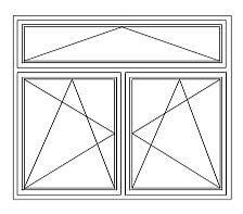 20 = Zweiflügeliges Fenster mit Kippoberlicht