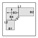 Arbeitsplatte l3 mit Eckplatte