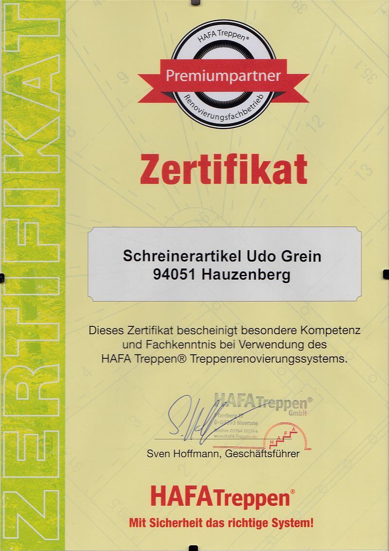 Zertifikalt Premiumpartner HAFA Treppen