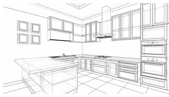 Arbeitsplatte Küche Größe konfigurierbar und Form in