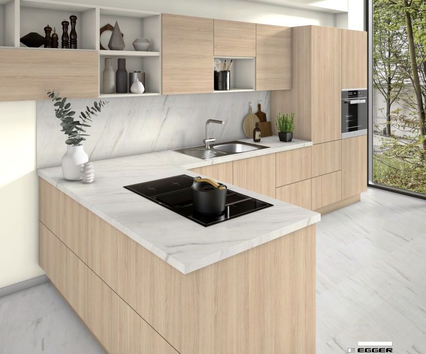 Elegante Arbeitsplatte Marmoroptik für stilbewusste Küchen