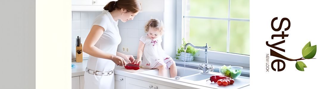 style-uni-arbeitsplatten-dekore UNI Arbeitsplatten Dekore in Weiß mit weißem Spülbecken