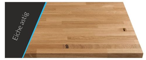 Massivholz Arbeitsplatte in Eiche astig geölt
