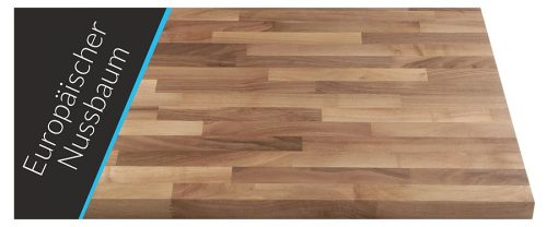 Massivholz Arbeitsplatte - Europäischer Nussbaum geölt